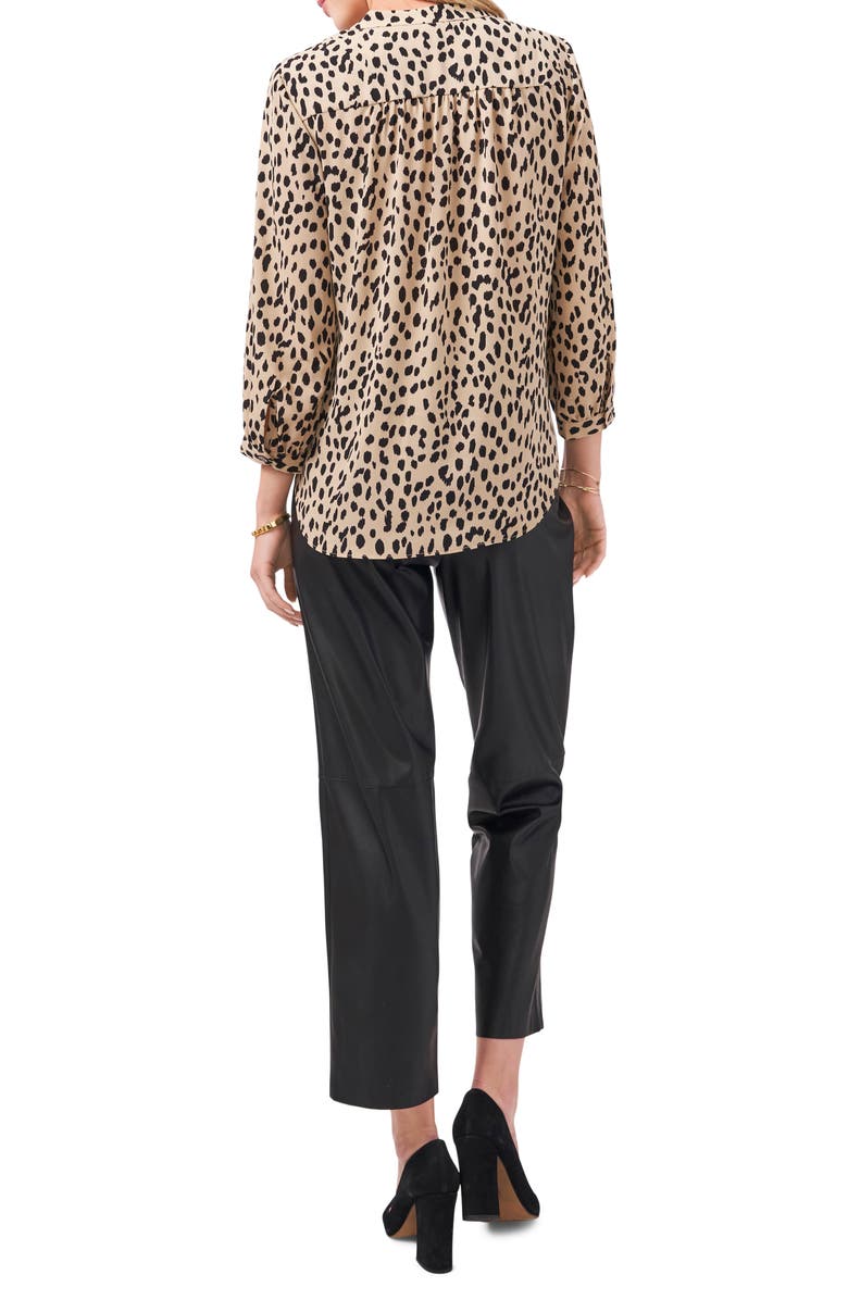 Vince Camuto Animal Reset V-Neck Blouse, Alternate, color, 