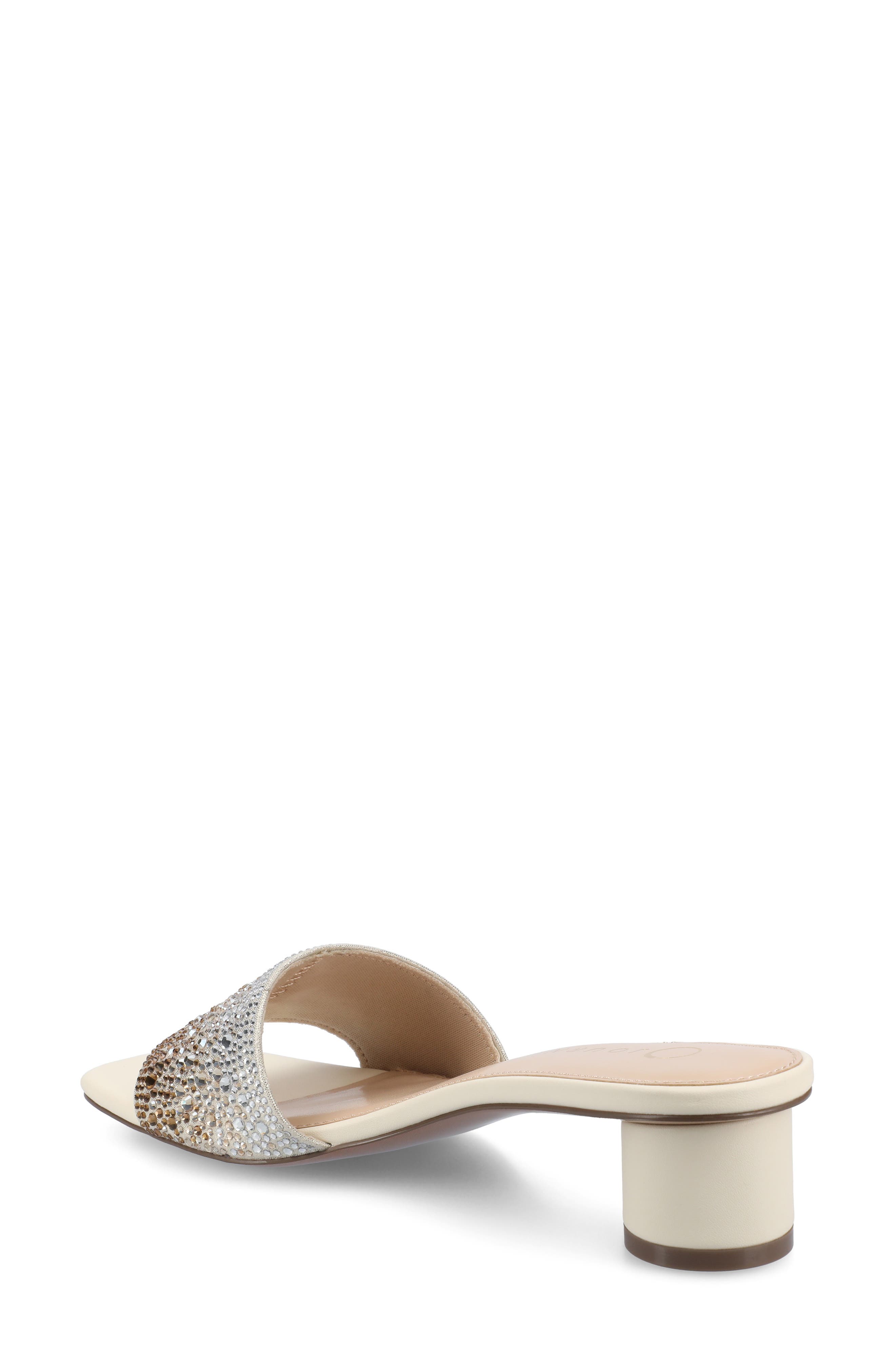 Flora Crystal Embellished Slide Sandal, Alternate, color, WHITE