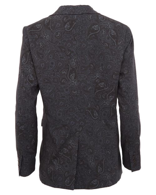 Lords Of Harlech Jane Stretch Tencel Tailored Blazer Montgat Paisley In Purple