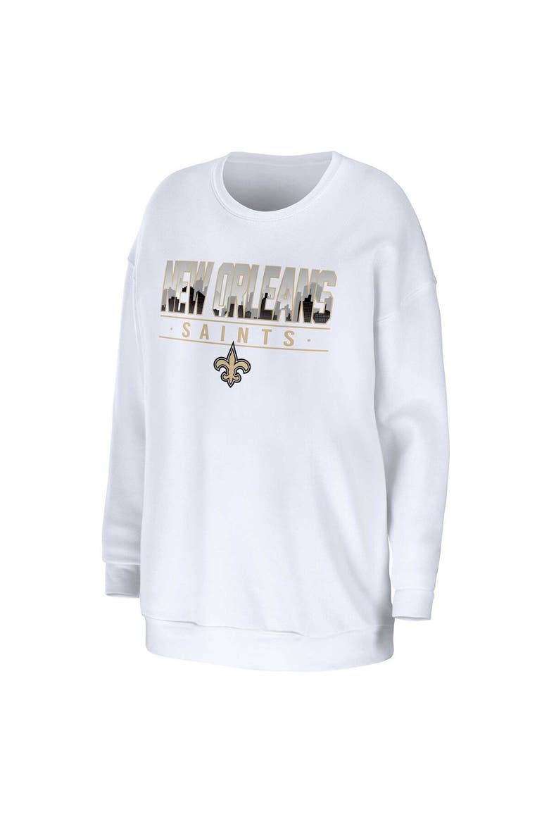 Women's WEAR by Erin Andrews White New Orleans Saints Domestic Pullover Sweatshirt, Alternate, color, White