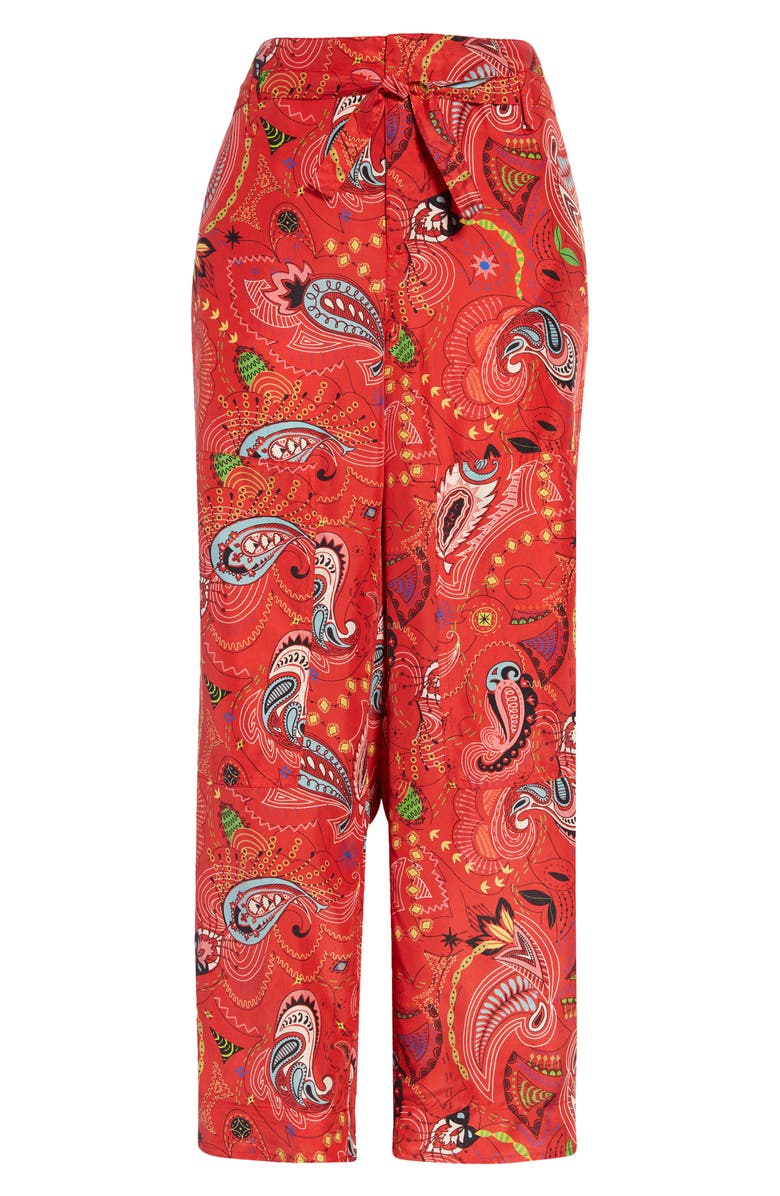 Etro Women's Paisley High Waist Silk Pants, Main, color,