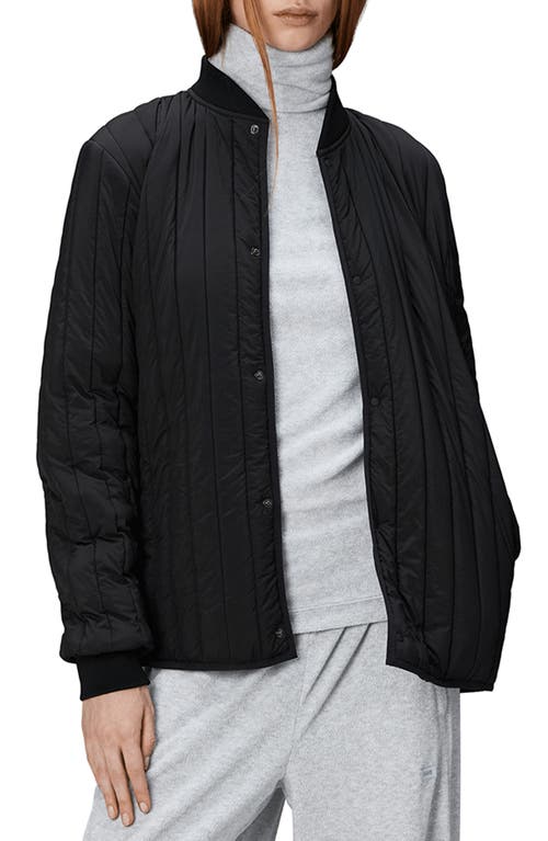 Rains Banja Water Repellent Bomber Liner Jacket in Black 