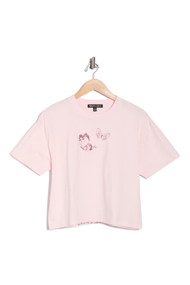Butterfly Kittens Tee, Alternate, color, PINK