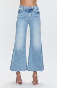 Pistola Izzy High Waist Raw Hem Wide Leg Flare Jeans | Nordstrom