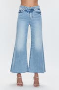 Pistola Izzy High Waist Raw Hem Wide Leg Flare Jeans