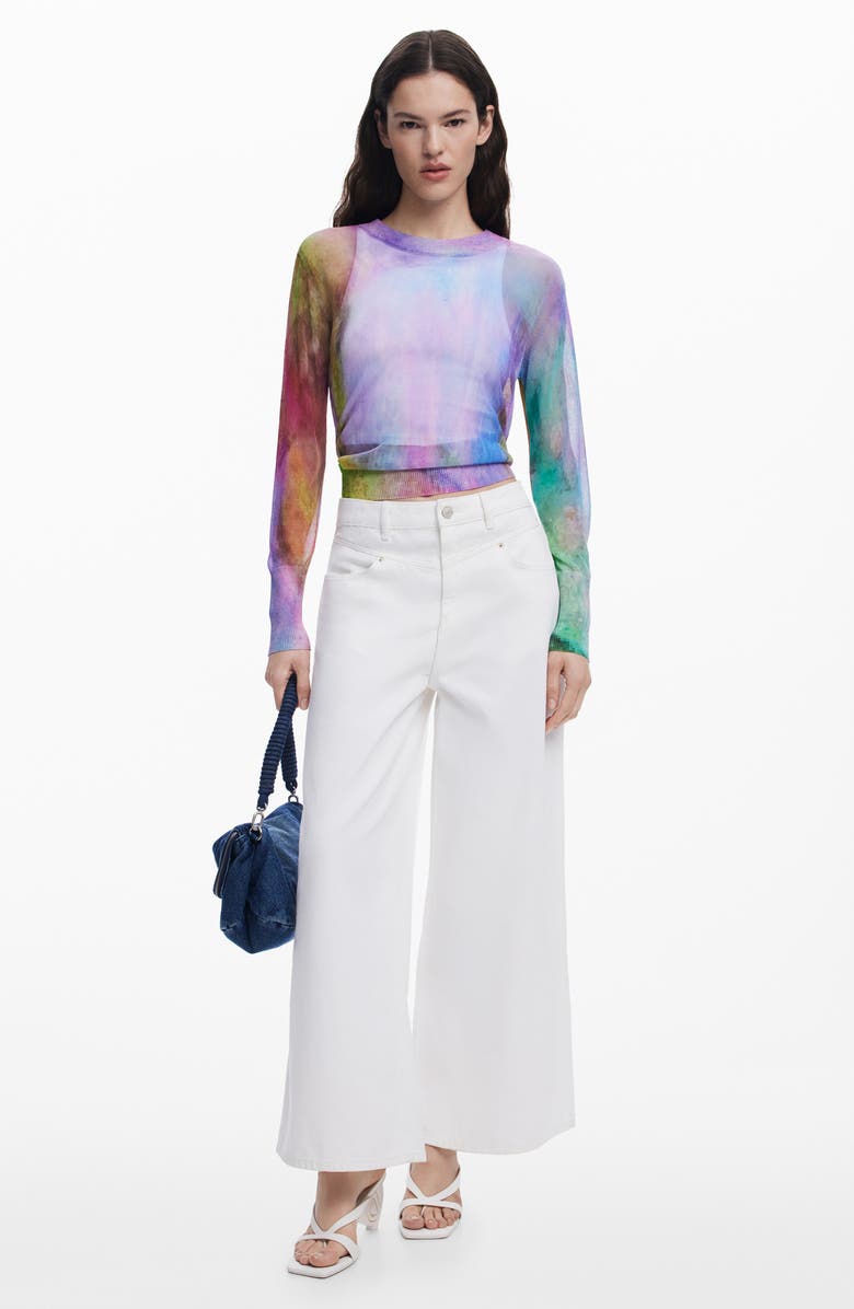 Desigual Thin Gauge Sweater, Alternate, color, Lilac