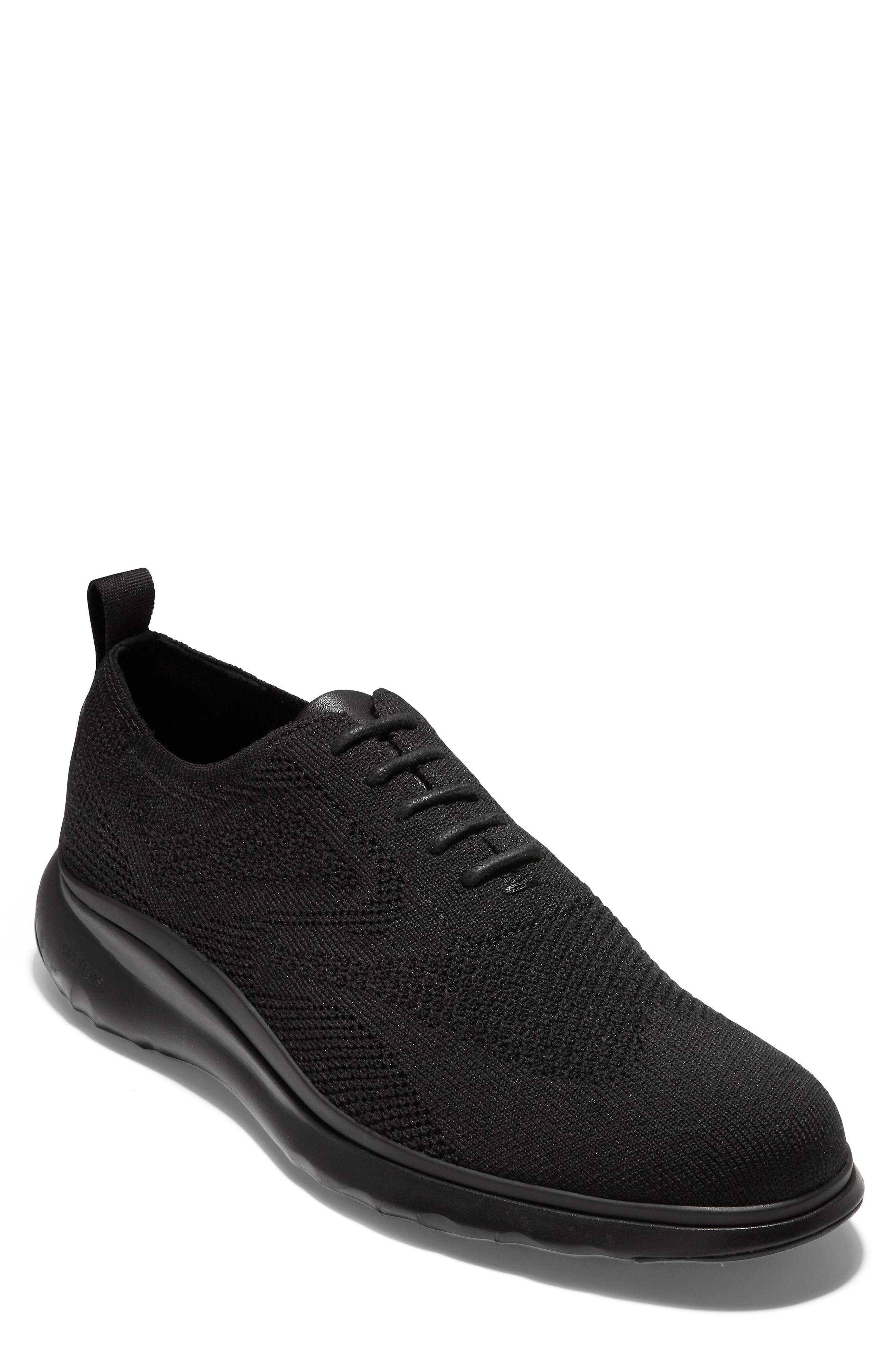 3.ZERØGRAND StitchLite Wingtip Sneaker, Main, color, BLACK/ BLACK
