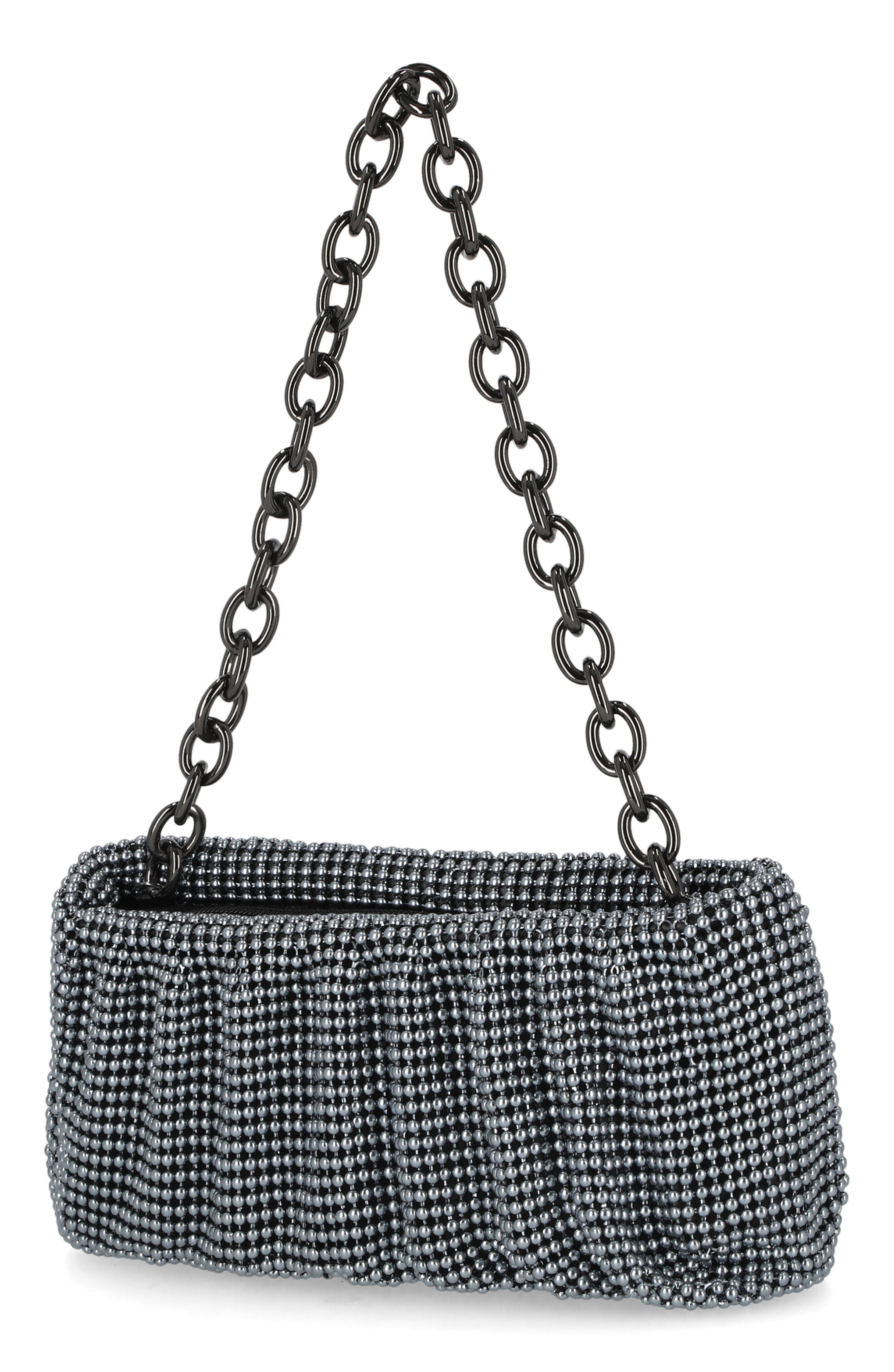 Jessica McClintock Ball Mesh Chain Convertible Clutch, Alternate, color, 