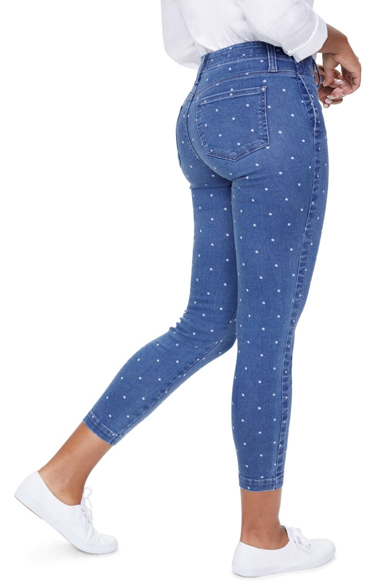 Ami High Waist Crop Skinny Jeans, Alternate, color, BEACHSIDE POLKA DOT