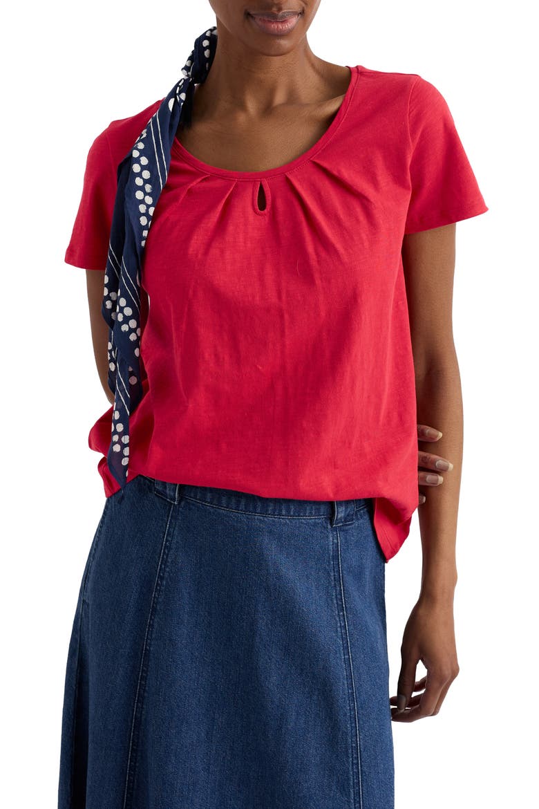Appletree Keyhole Organic Cotton T-Shirt, Main, color, RASPBERRY