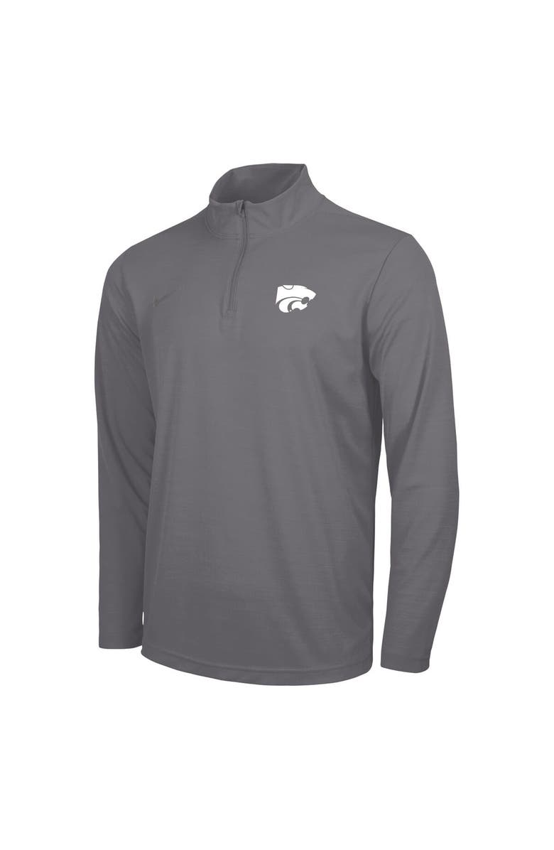Nike Men's Nike Gray Kansas State Wildcats Intensity Performance Quarter-Zip Pullover, Alternate, color, Gray