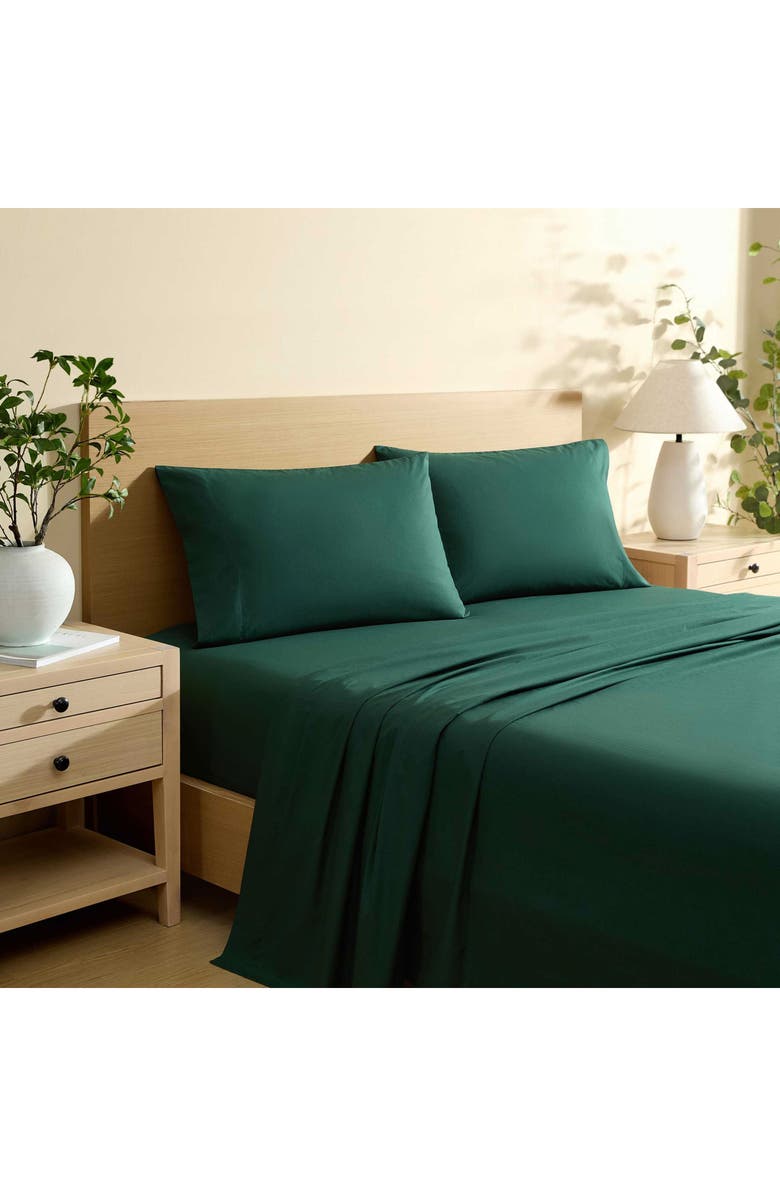 Nautica Bayview 200-Thread Count Cotton Percale Sheet Set, Alternate, color, Medium / Dark Green