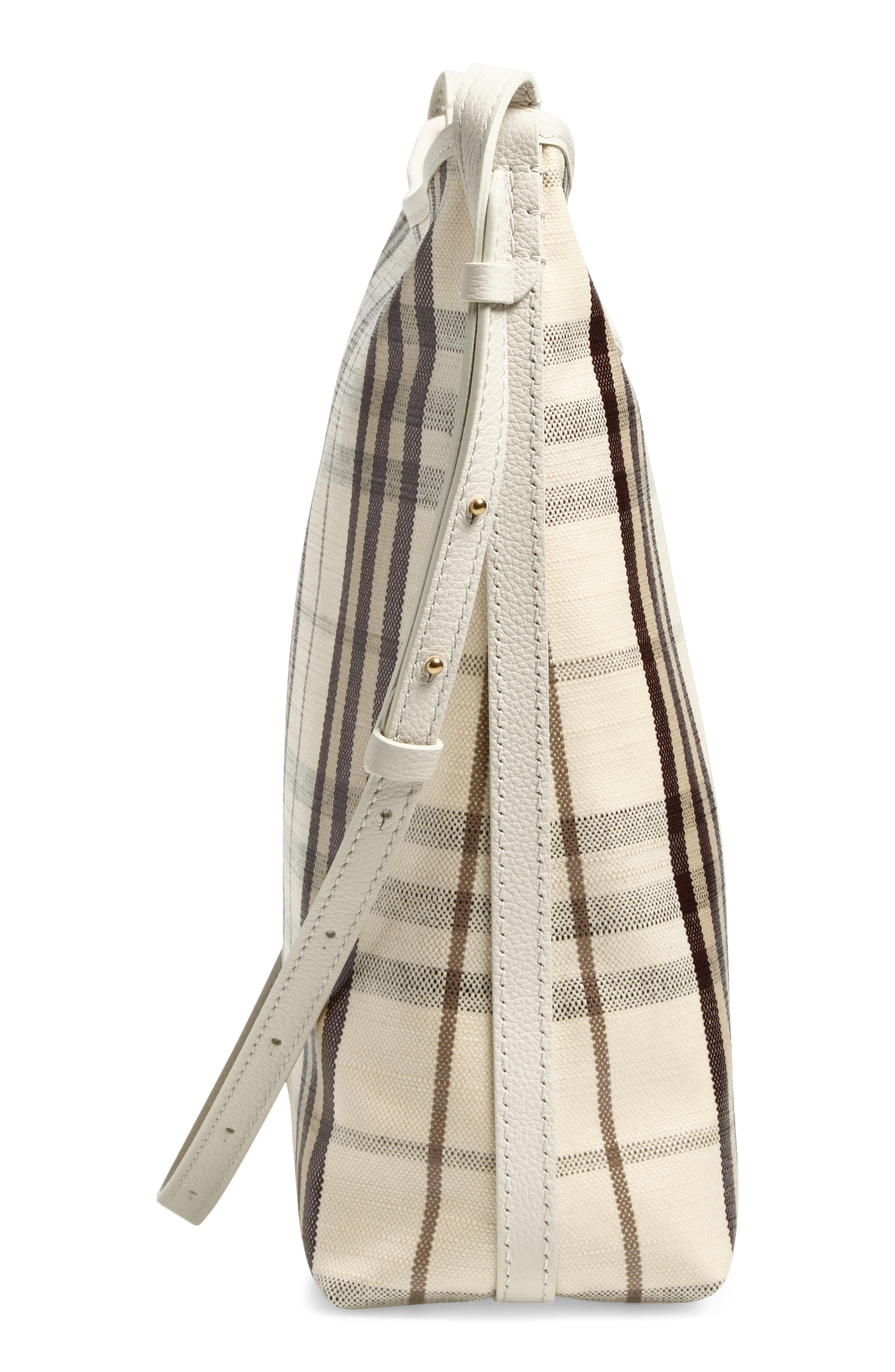 Burberry Small Highlands Check Coated Canvas Shoulder Bag, Alternate, color, Light Beige