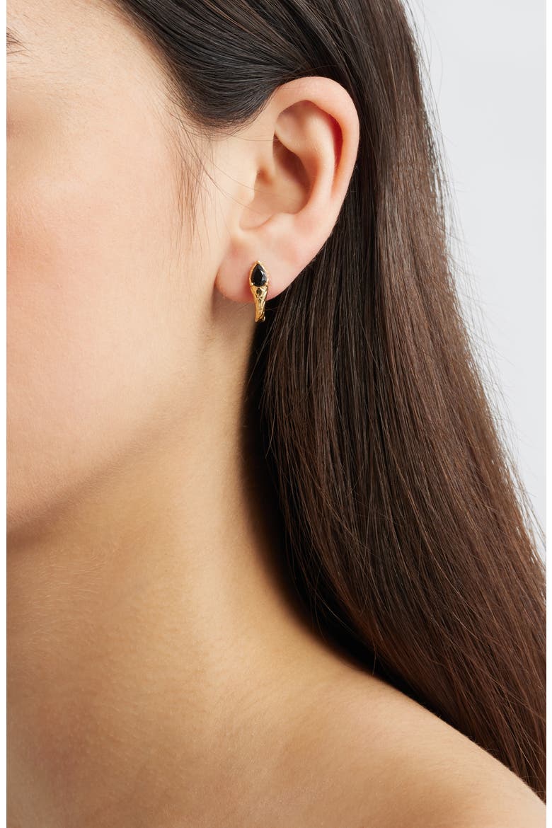 Midnight Viper Huggie Hoop Earrings, Alternate, color, GOLD