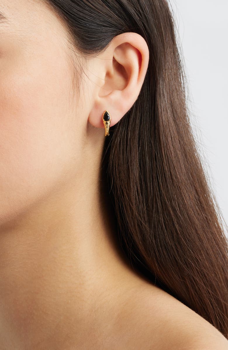 Child of Wild Midnight Viper Huggie Hoop Earrings, Alternate, color, Gold