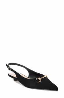 Bell Flower Leather Slingback Pump