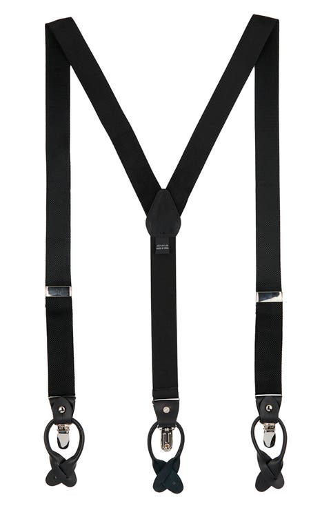 Men's Solid Web Adjustable Suspenders