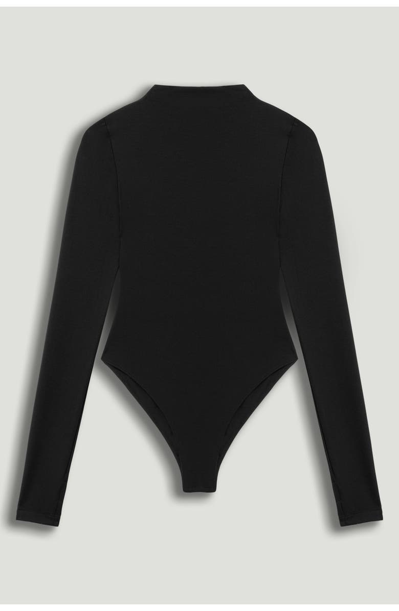 Nocturne Long-Sleeve Jersey Bodysuit, Main, color, Black
