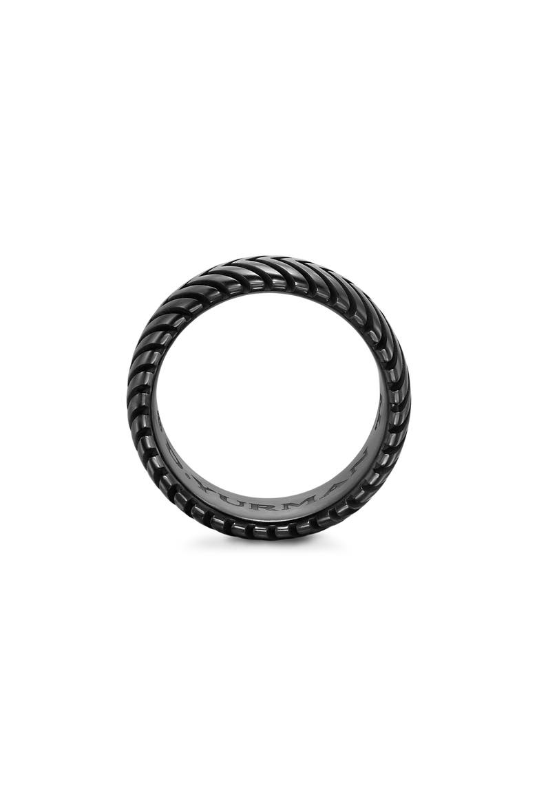 Men's Chevron Band Ring in Black Titanium, 10mm, Alternate, color, BLACK