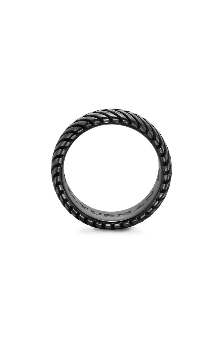 David Yurman Men's Chevron Band Ring in Black Titanium, 10mm, Alternate, color, Black