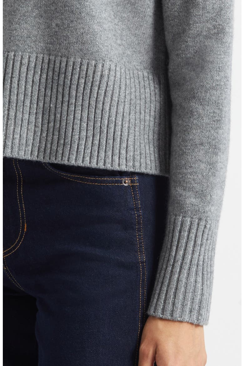 Andi Mock Neck Merino Wool & Cashmere Sweater, Alternate, color, MEDIUM HEATHER GREY