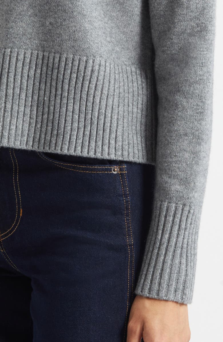 Veronica Beard Andi Mock Neck Merino Wool & Cashmere Sweater, Alternate, color, Medium Heather Grey