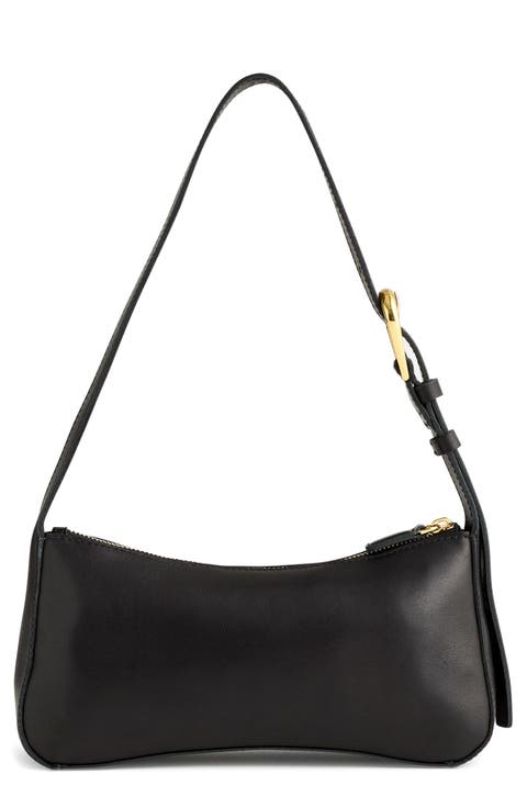 The Sculptural Buckle Leather Shoulder Bag