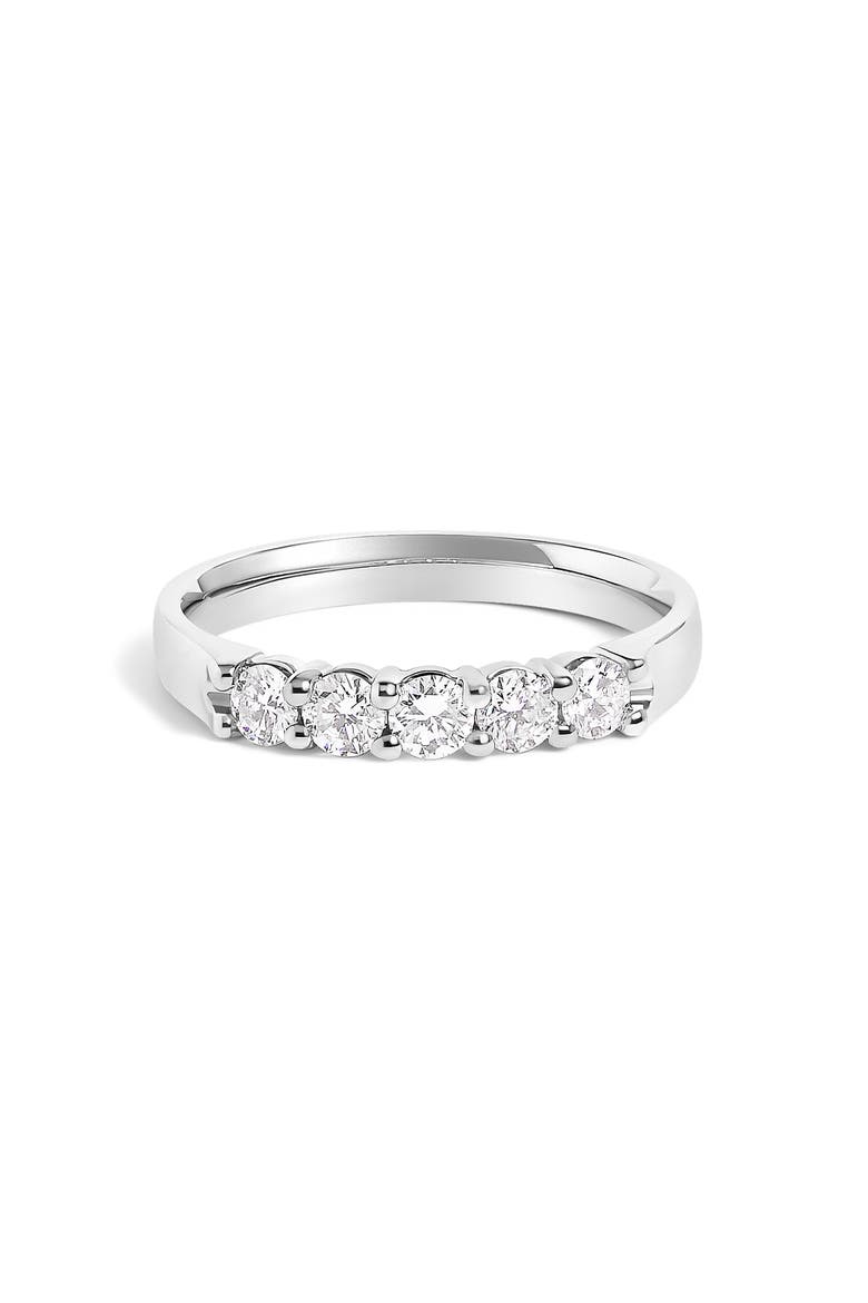14K Gold 1/2 Ctw Diamond 5 Stone Band Ring, Main, color, White Gold