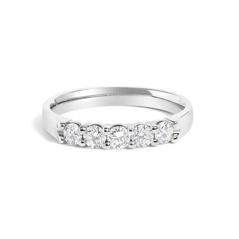 14K Gold 1/2 Ctw Diamond 5 Stone Band Ring