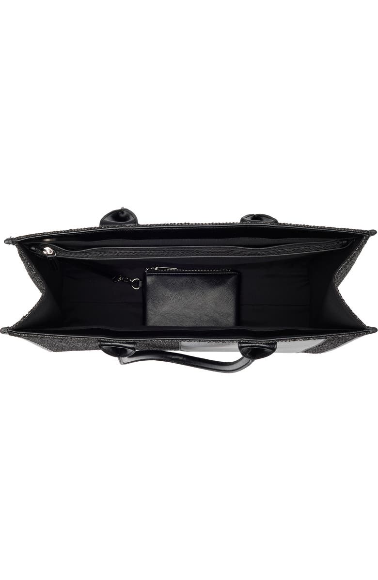 BCBG Straw Tote Bag, Alternate, color, Black