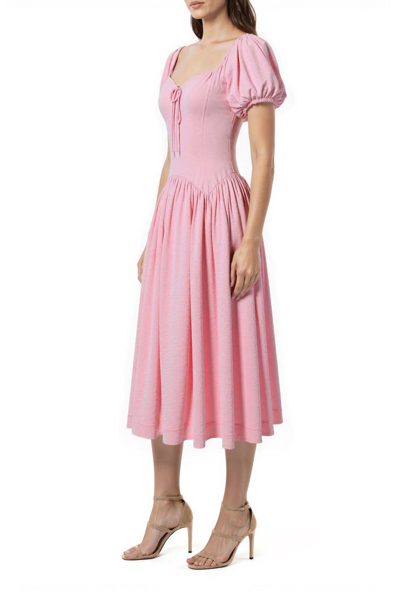 Tie Front Drop Waist Midi Dress, Alternate, color, MAUVE