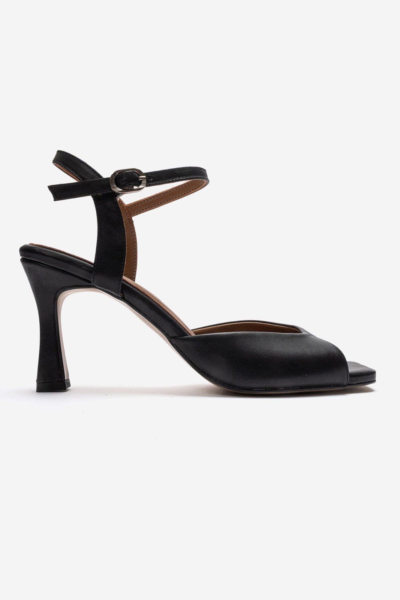 Elvia Leather Stiletto Ankle Strap Sandal, Alternate, color, Black