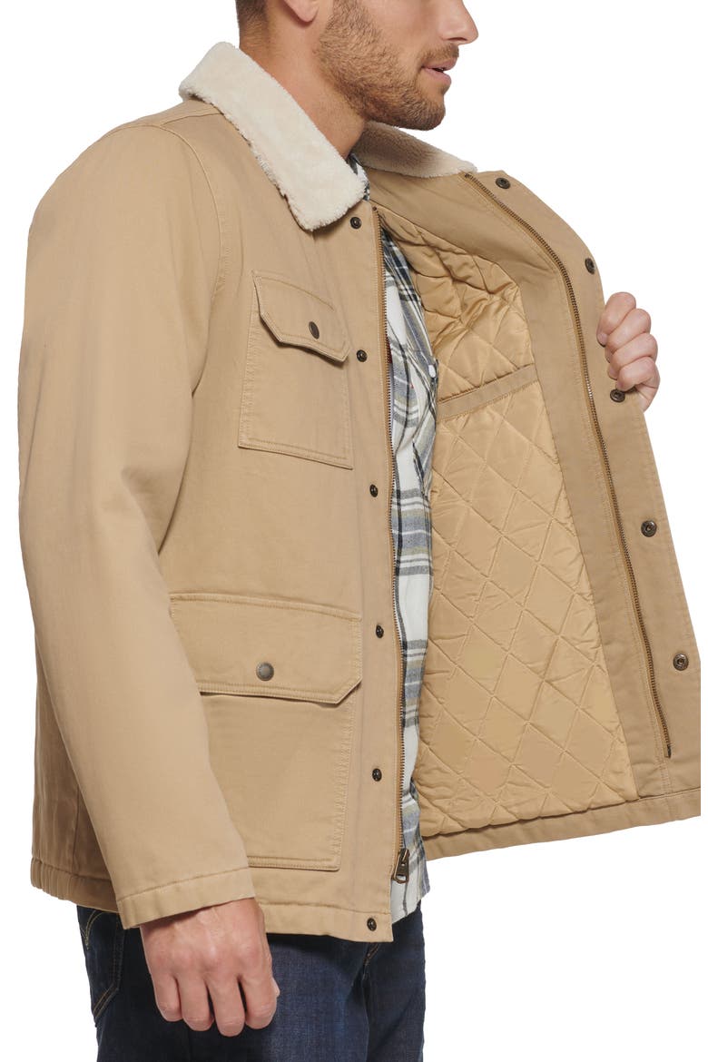 Levi's® Corduroy High Pile Fleece Collar Field Coat, Alternate, color, TAN