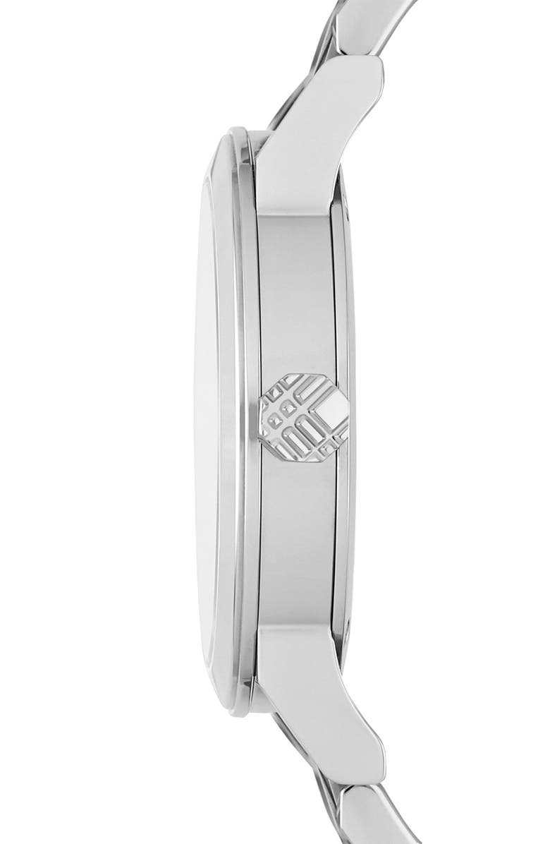 Burberry Medium Check Stamped Bracelet Watch, 34mm, Alternate, color, 