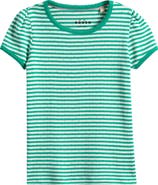 Mini Boden Kids' Stripe Cotton Pointelle T-Shirt