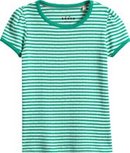 Mini Boden Kids' Stripe Cotton Pointelle T-Shirt