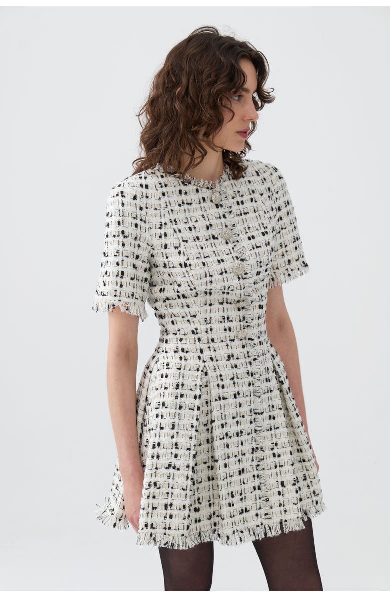 Nocturne Tweed Mini Dress, Alternate, color, 