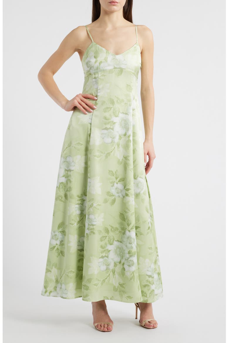 Mella Floral Cocktail Dress, Main, color, CELERY BOUQUET