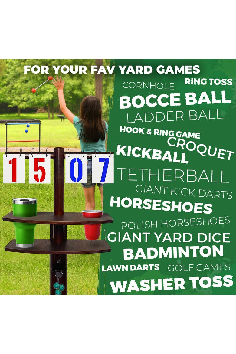Cornhole Score Keeper & Other Yard Games, Alternate, color, Brown