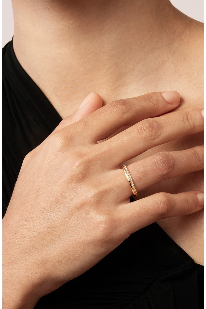 Barre Pavé Diamond Band Ring, Alternate, color, YELLOW GOLD/ DIAMOND