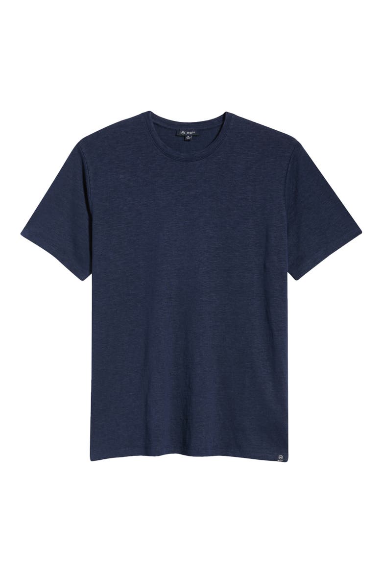 Bryce Crewneck Stretch Linen T-Shirt, Alternate, color, DEEP NAVY