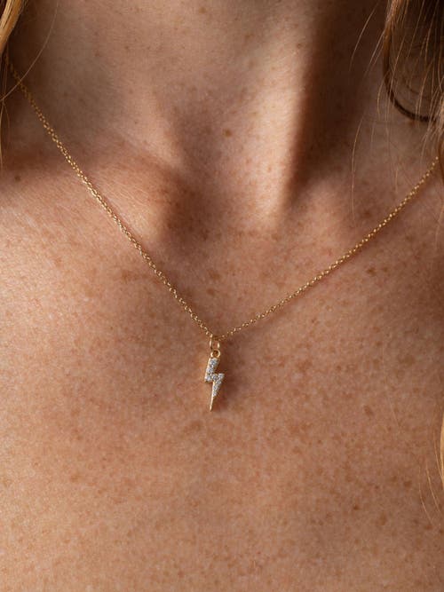 Saint + Sofia Astral Lightning Charm Necklace In Gold