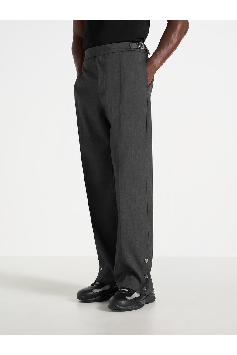 Boris Tailored Button Cuff Trousers, Alternate, color, Grey