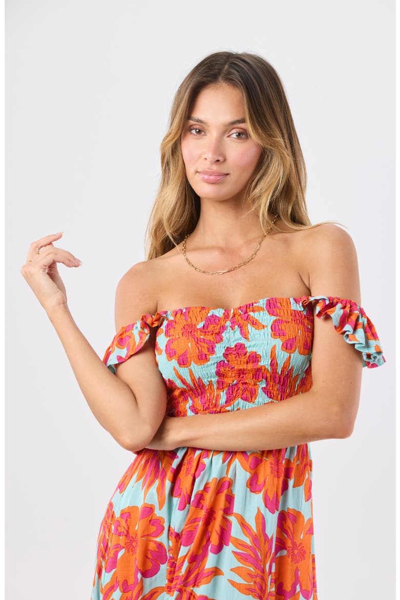 Hollie Floral Maxi Cover-Up Dress, Alternate, color, SEYCHELLES SKY