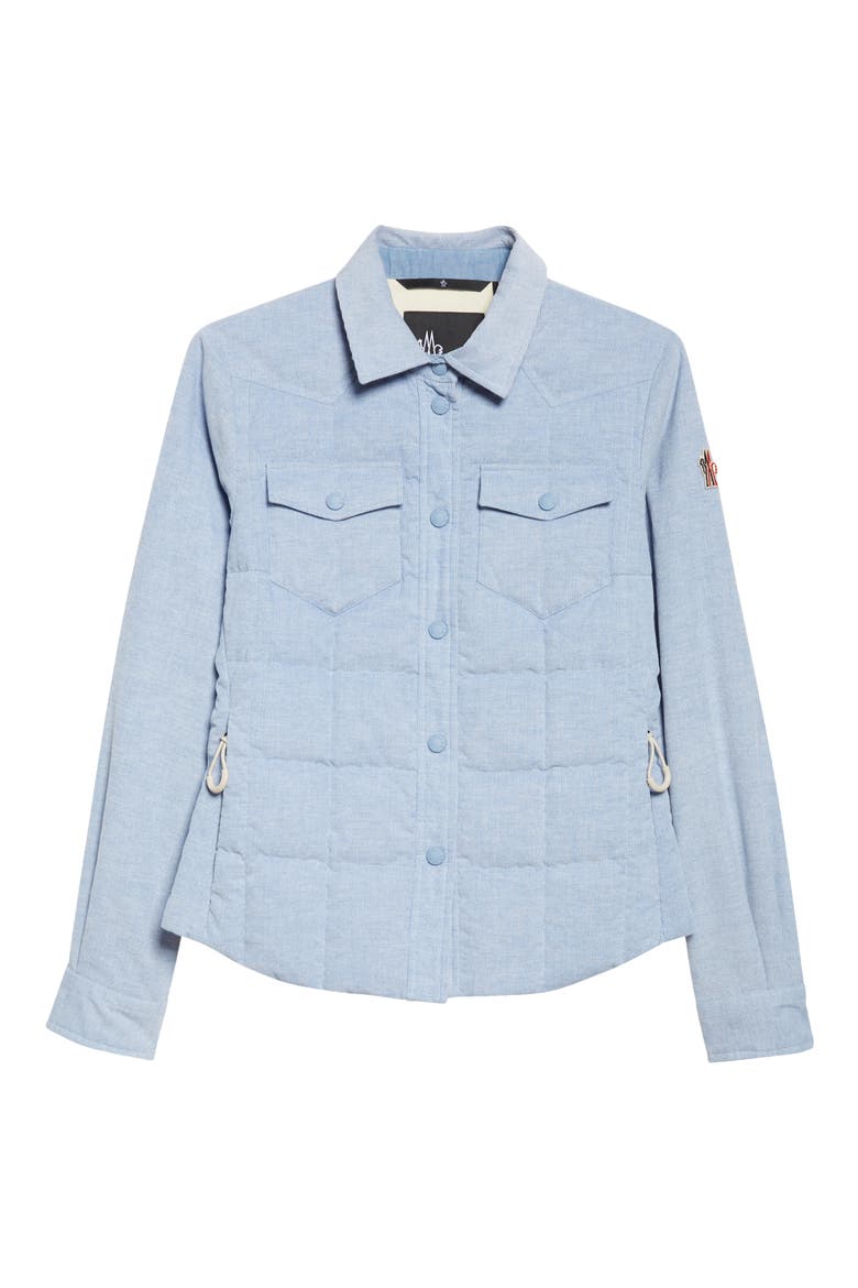 Nangy Quilted Down Shirt Jacket, Alternate, color, LIGHT BLUE