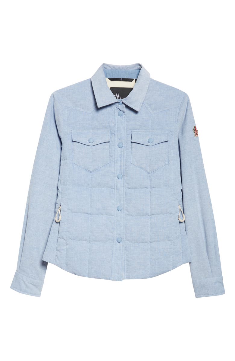 Moncler Grenoble Nangy Quilted Down Shirt Jacket, Main, color, Light Blue
