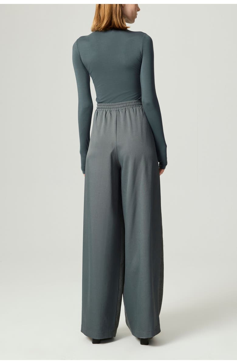 Nocturne Long-Sleeve Mock-Neck Jersey Bodysuit, Alternate, color, Petrol Green