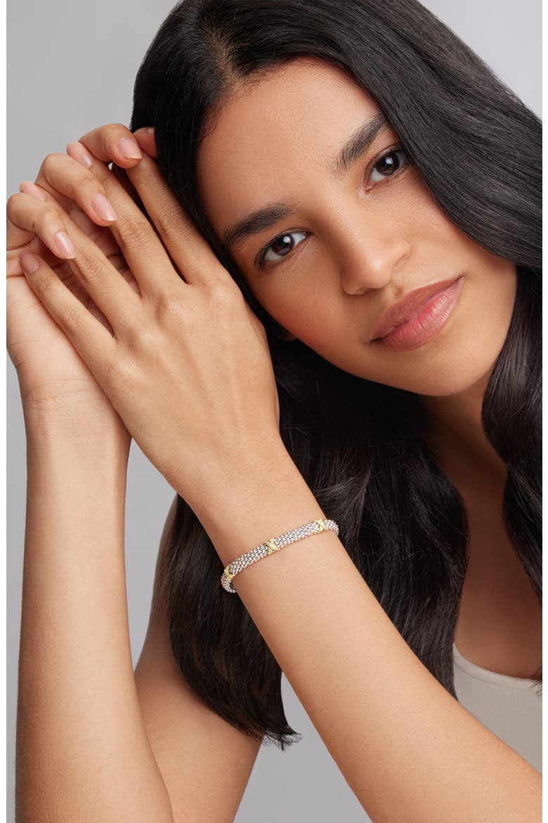 Signature Caviar Diamond Rope Bracelet, Alternate, color, SILVER/ GOLD