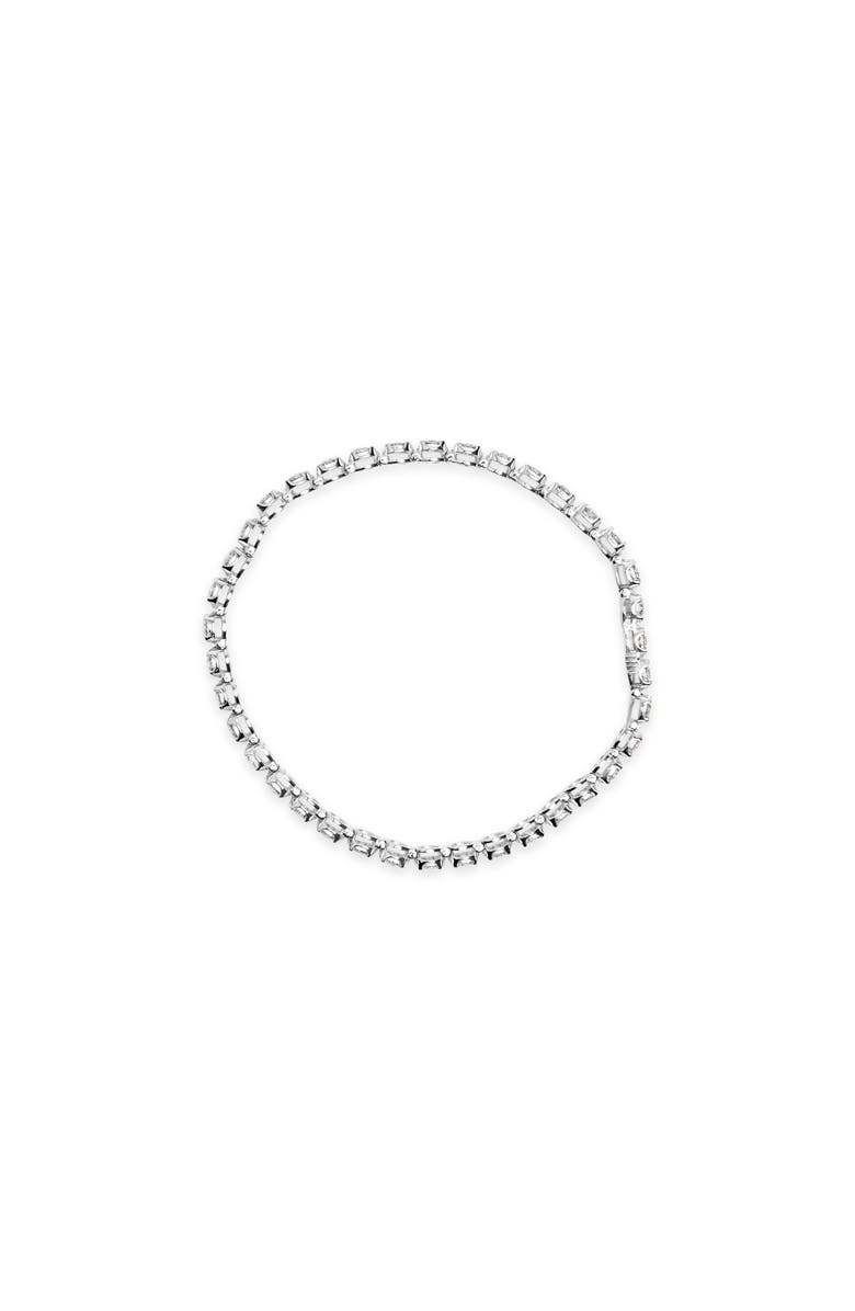 Haus of Brilliance 10K White Gold 3.00 Cttw Miracle Set Diamond Bezel Link Style Tennis Bracelet, Alternate, color, White