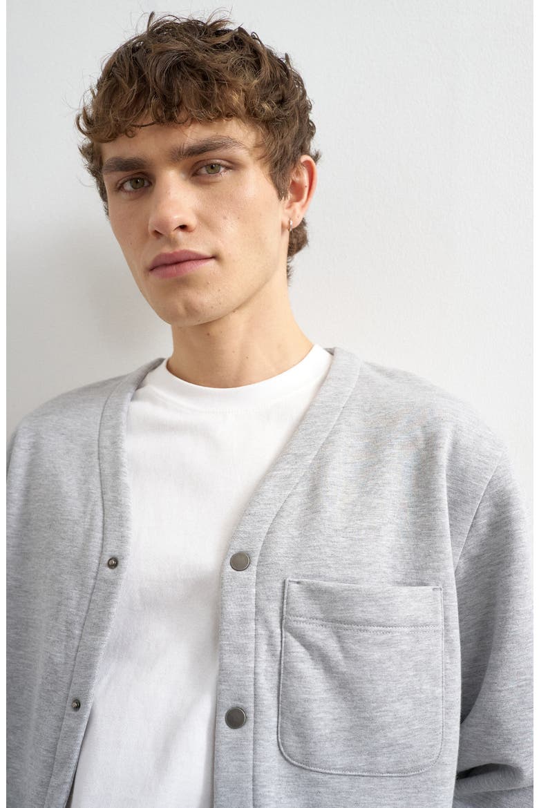 Oversized Jersey Cardigan, Alternate, color, GREY